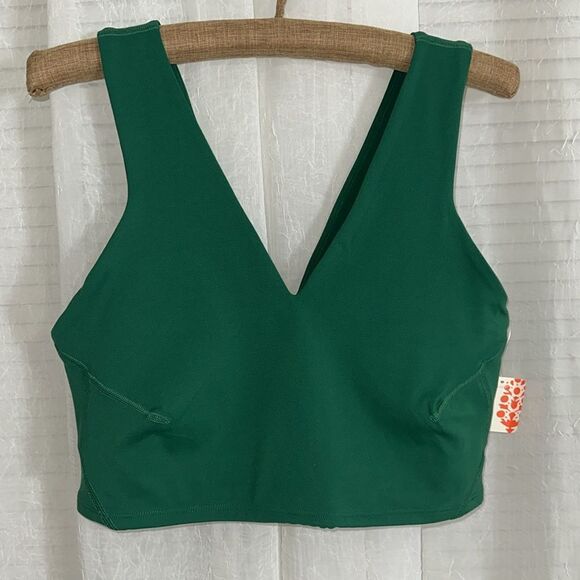 free people XL Green Never Better Movement Active Crop Sleeveless Camisole - Picture 8 of 13